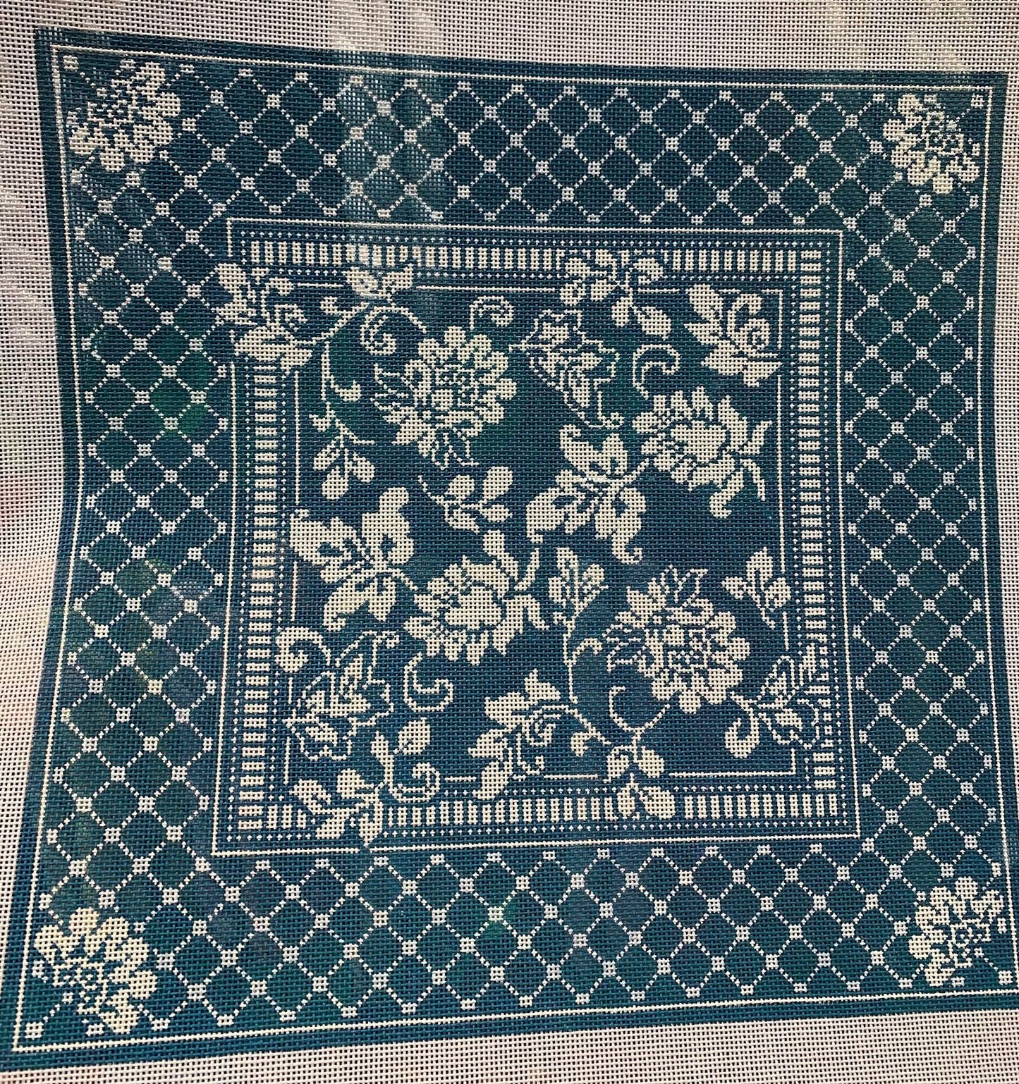 Karen's Teal Damask Pillow