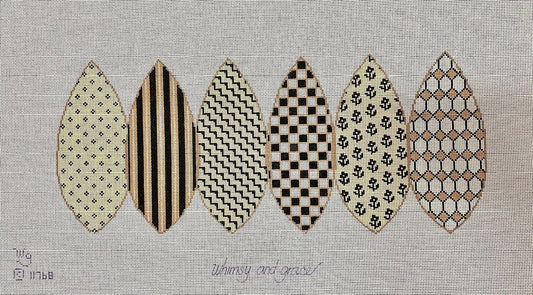 Black and Cream 6 Sided Pumpkin