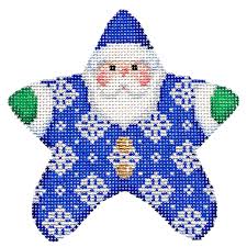 Snowflakes on Blue PJ Santa