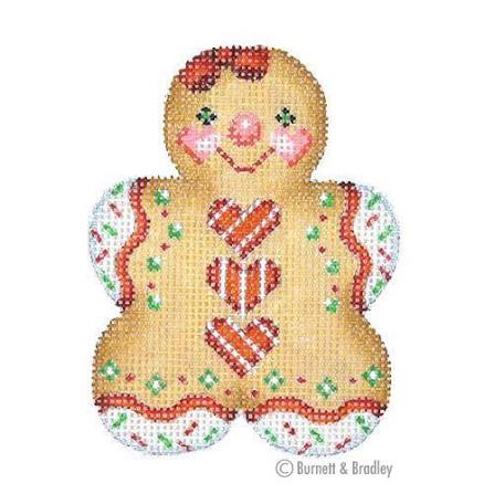 Gingerbread Girl Red Heart Buttons