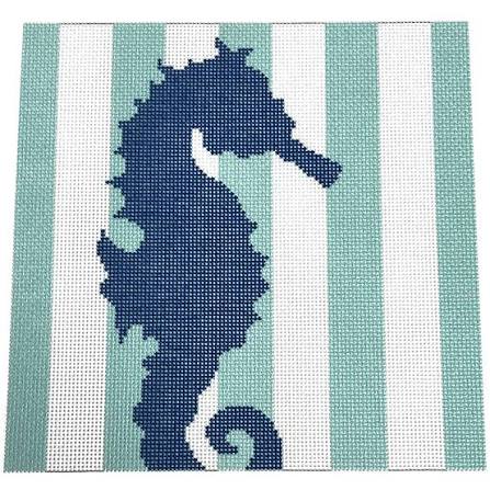 Seahorse Stencil/Aqua