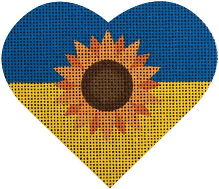 Ukrainian Flag Heart Sunflower by Pepperberry Designs