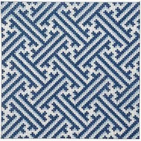 Navy Diagonal Fretwork Square Insert