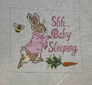 Shh...Baby Sleeping Pink by Elm Tree Needlepoint