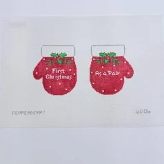 First Christmas as a Pair Mitten Red by Pepperberry Designs