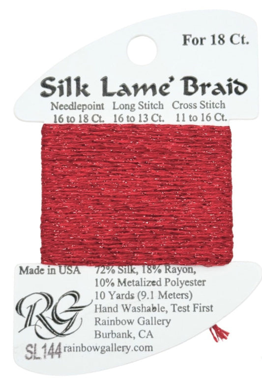 SL144 - Christmas Red - Silk Lame' Braid