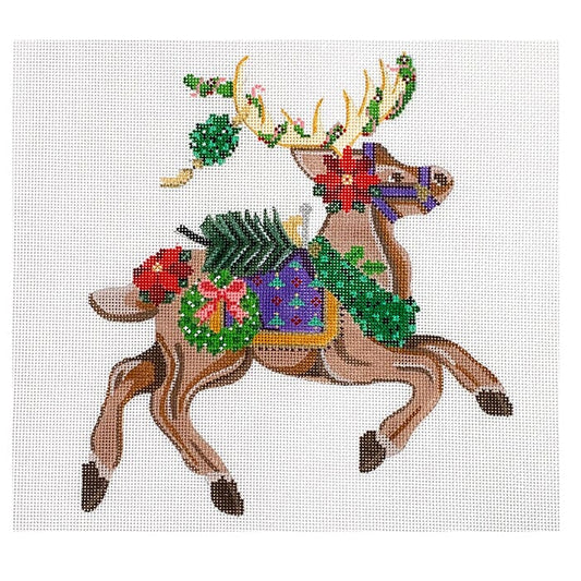 Prancer with Greenery by Debbie Woodward w/free Stitch Guide