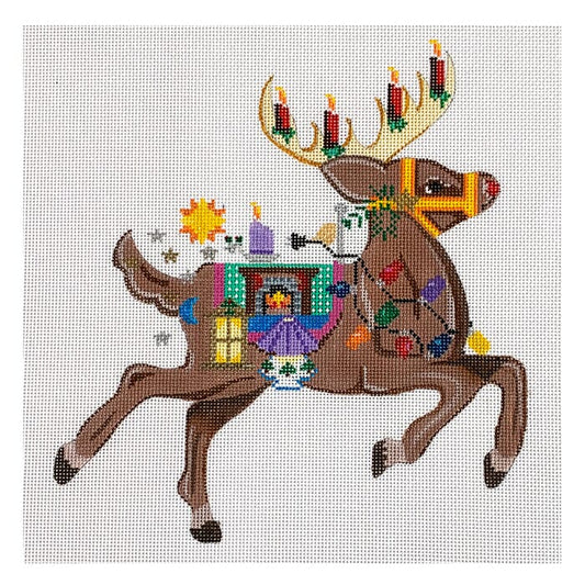 Rudolph with lights by Debbie Woodward w/free Stitch Guide