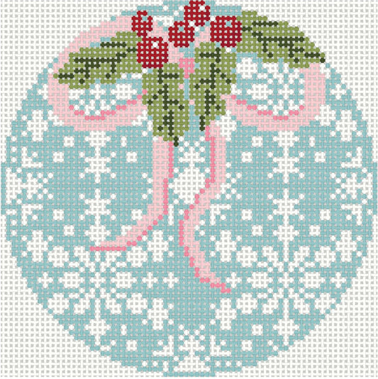 Snowflake Ornament Pink Bow