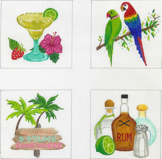 CO4-61 Set of 4 Coasters Margaritaville Themes
