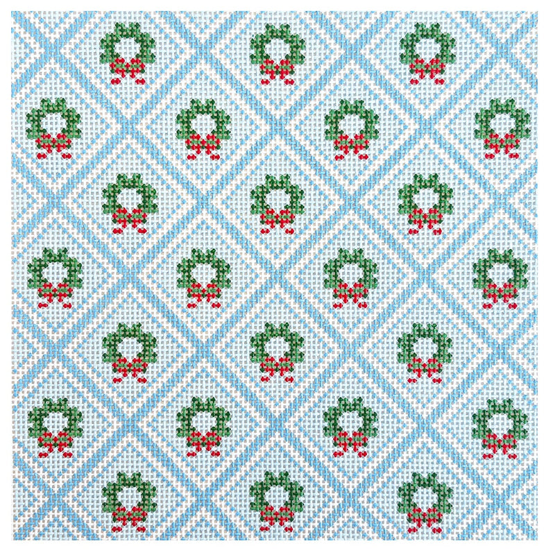 Wreath Trellis Merry Christmas by Goodpoint Needlepoint