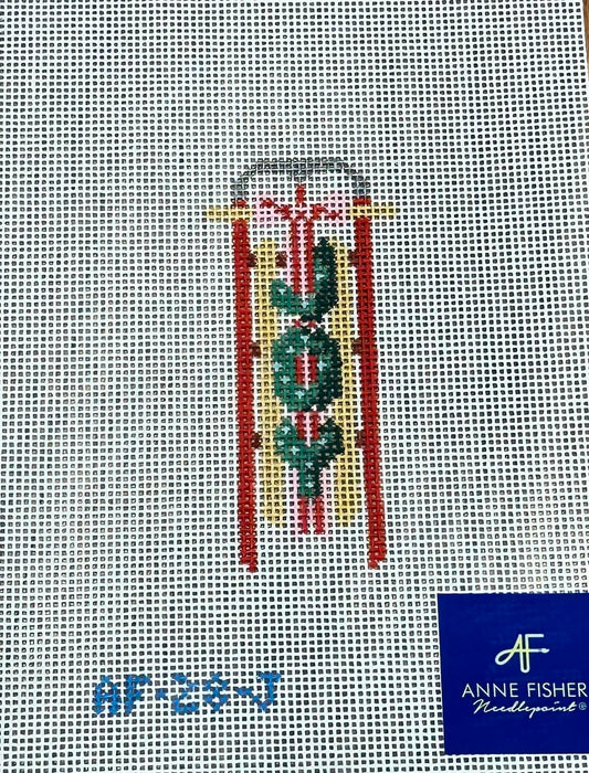 Joy Sled 14 Mesh Needlepoint Canvas