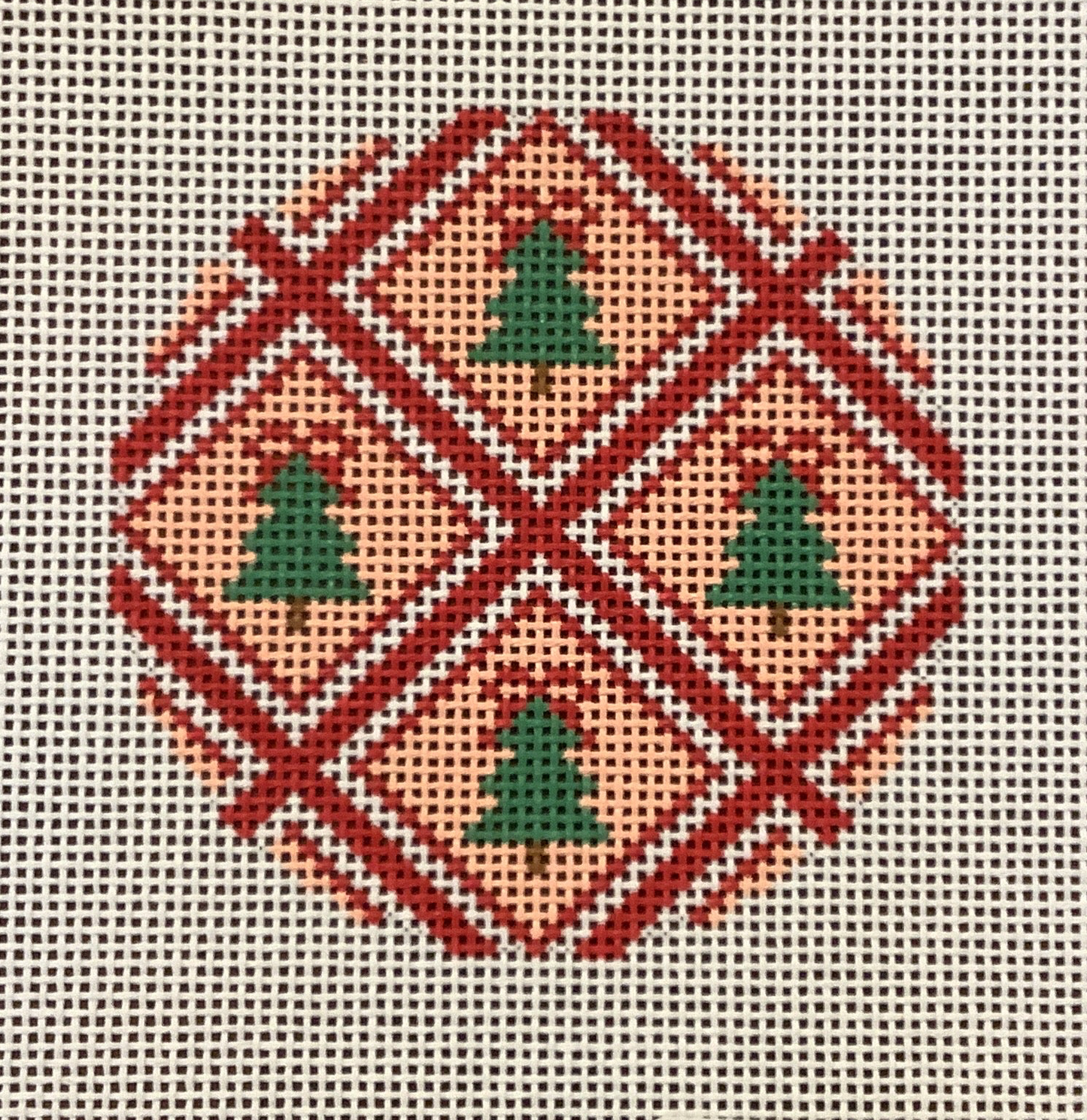 Tree Trellis Merry Christmas Round by Goodpoint Needlepoint