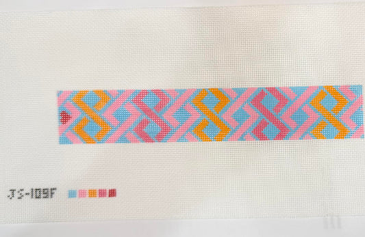 Hicks Braid Key Fob = Blue, pink & orange by Jenni Sandberg