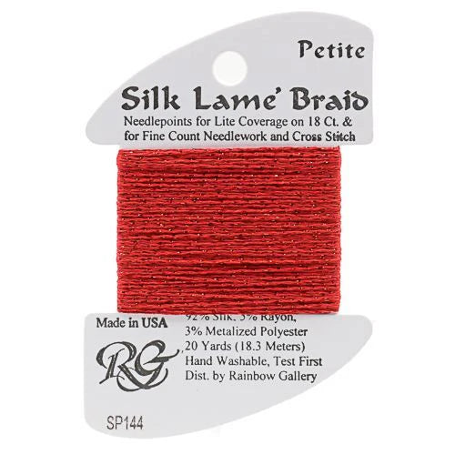 SP144 Christmas Red - Petite Silk Lame' Braid