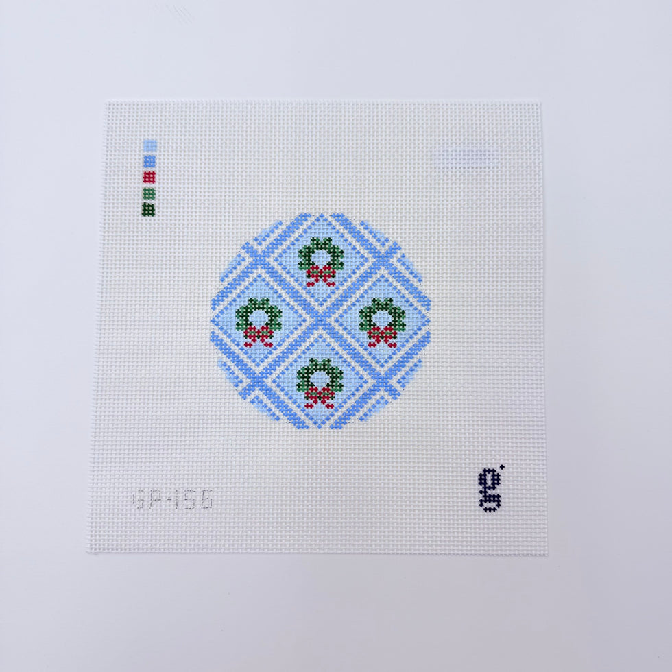 Wreath Trellis Round Canvas by Goodpoint Needlepoint