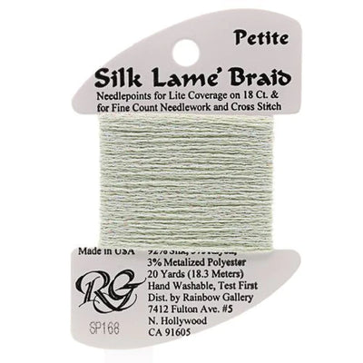 Petite Silk Lame' Braid White Green - SP168