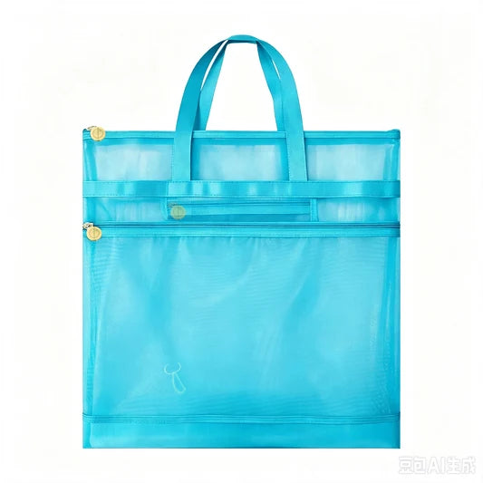 Aqua Project Bag with Handles