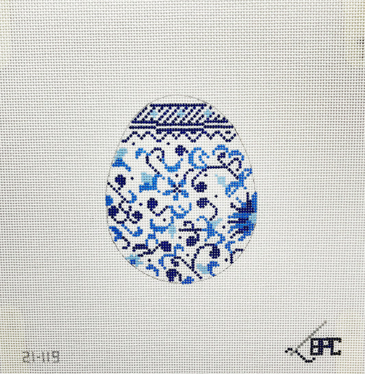 Blue Chinoiserie Egg #2  by Blueberry Point Canvas