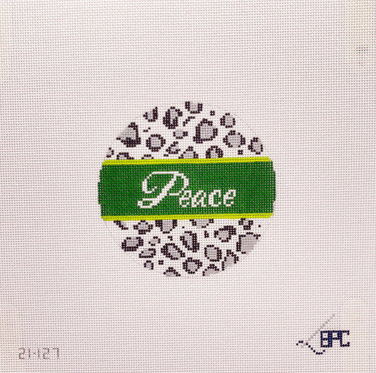 Peace Animal Print 4" Round by Blueberry Point Canvas