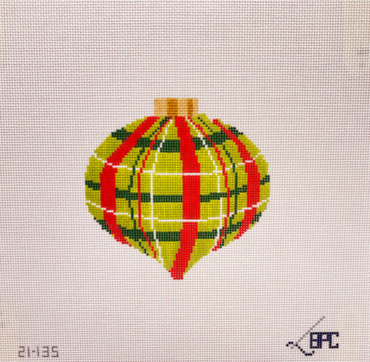 Retro Red/Green Plaid Ornament by Blueberry Point Canvas