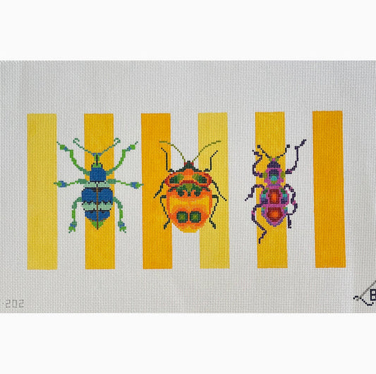 Three Bugs w/Stripes by Blueberry Point Canvas