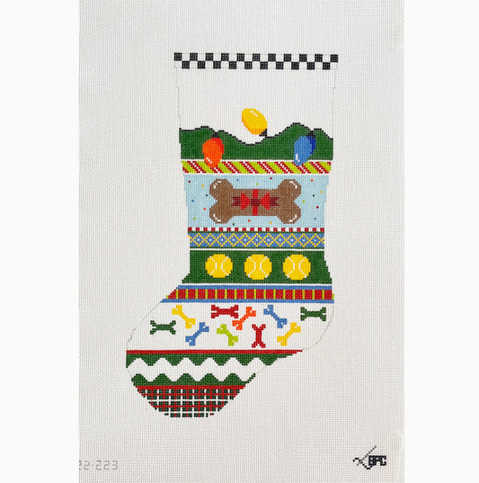 Dog Xmas Stocking by Blueberry Point Canvas