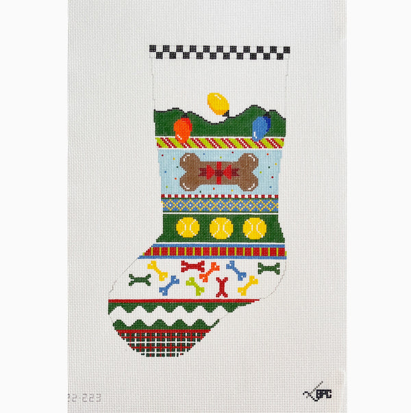 Dog Xmas Stocking by Blueberry Point Canvas