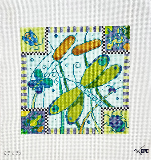 Dragonfly Square by Blueberry Point Canvas
