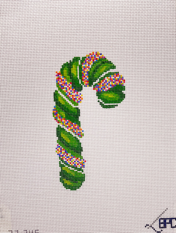 Sprinkle Candy Cane - Green by Blueberry Point Canvas