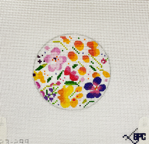 Preppy Floral 4" Round by Blueberry Point