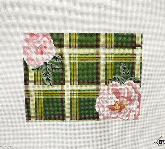 Green Plaid with Flower by Blueberry Point