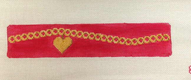 Gold Heart Charm on Pink by Rachel Donley