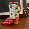 Mistletoe Red 3D Boot Canvas