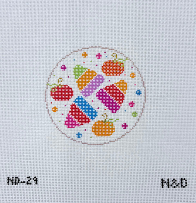 Colorful Candy Corn Round by Nash & Daughters Needlepoint
