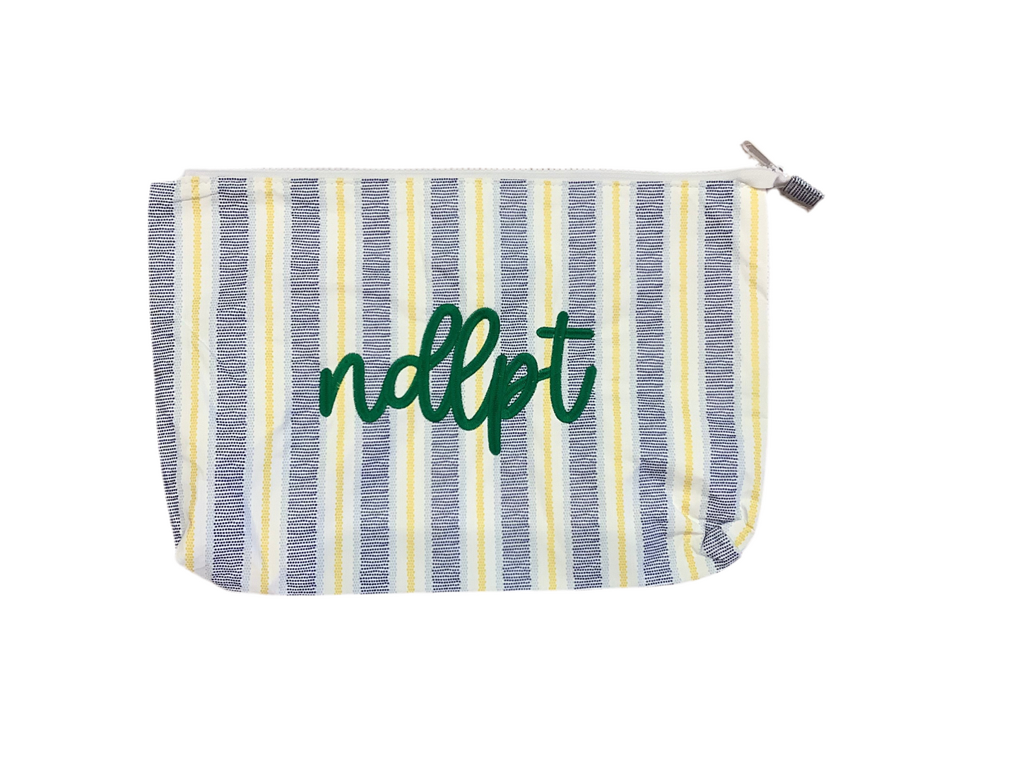 Large French Stripe Monogrammed Stash Bag by Wipstitch