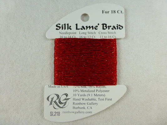 Silk Lame' Braid - Corvette Red SL218
