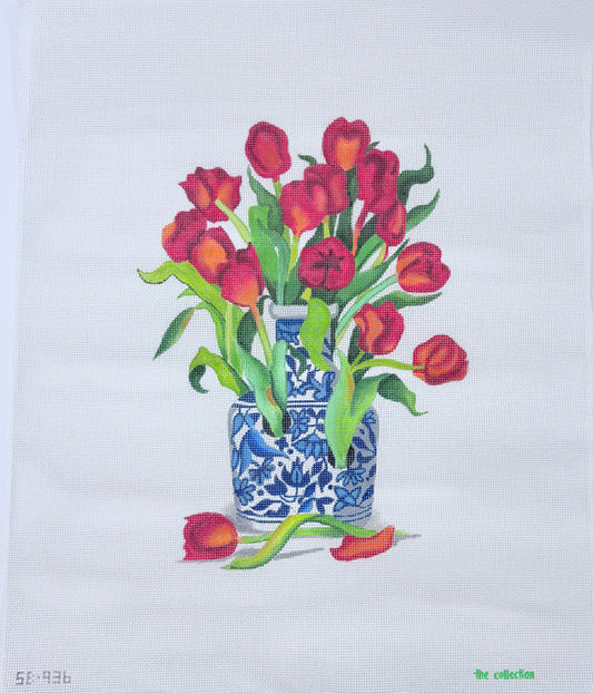 Blue Vase with Tulips by The Collection