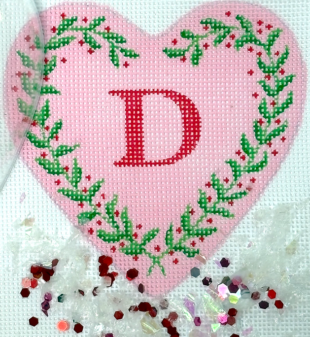 Vine with Blank Center- Heart Shaped Snow Globe Ornament by Kate Dickerson