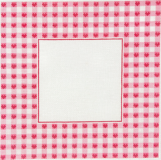 FR-87 Frame Pink Gingham w/ Raspberry Hearts square