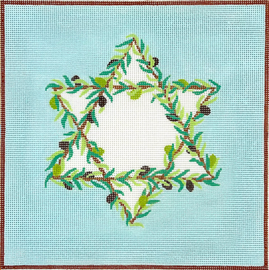 TEF-06 Tefillin Bag - Olive Branches Star of David