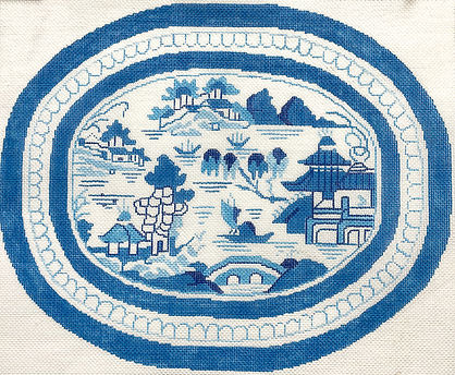 Blue Export Platter by Jean Smith's Designs