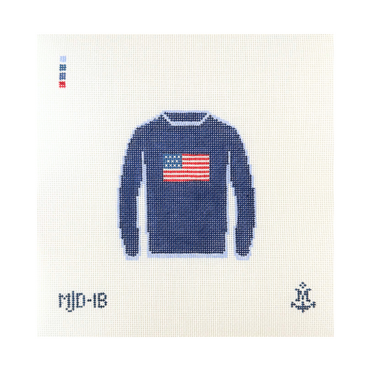 American Flag Sweater Navy by Morgan Julia