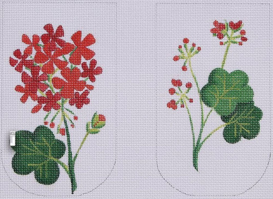 EGC-31 Glasses Case Geraniums reds & greens