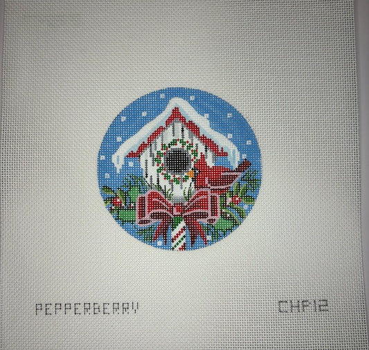 Holiday Birdhouse w/Cardinal by Pepperberry Designs CHR12