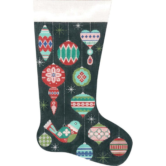 Partridge and Ornaments Stocking by Alice Peterson