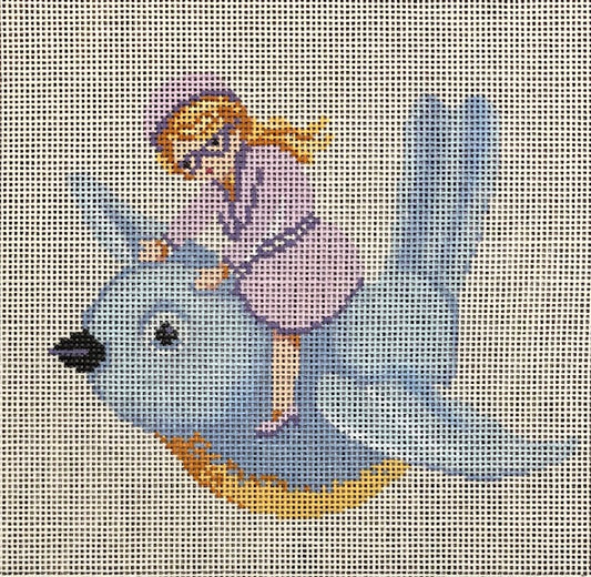 Girl on Blue Bird
