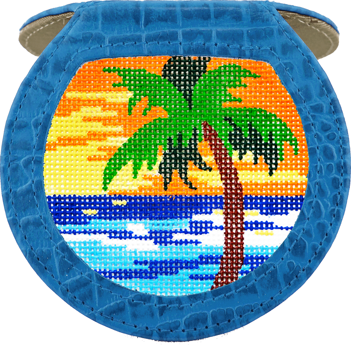 Hand Mirror Alligator Blue by Colonial Needle Company