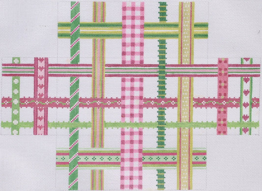 BR-02 Brick Woven Ribbons pinks & greens