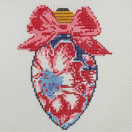 Bow Bulb Pink Floral by Blue Waters Needlepoint